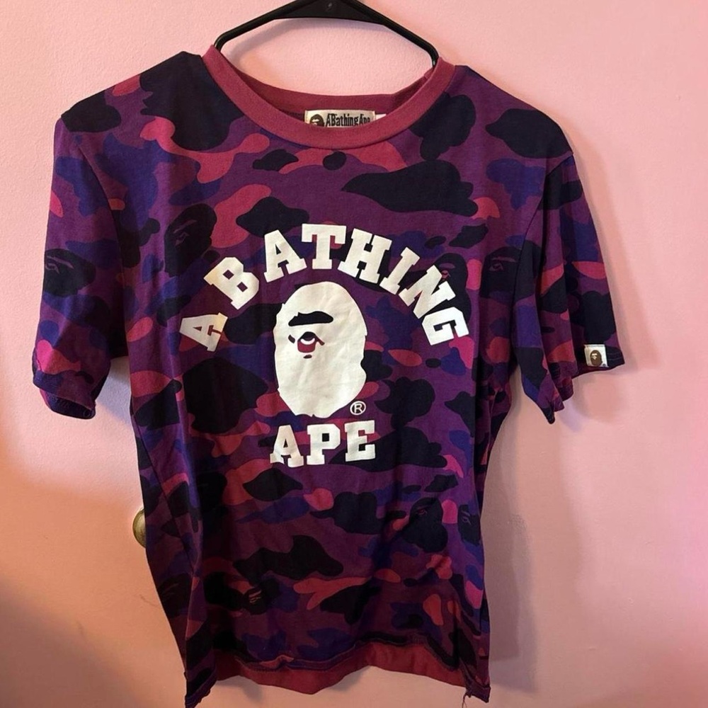 Bape Purple and Black Camo Tee